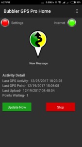Bubbler GPS App Home Page